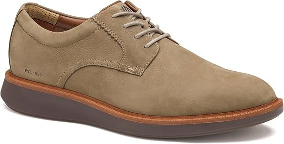 Johnston & Murphy Men's Xc+ Parker Plain Toe Oxford Taupe Waterproof Nubuck